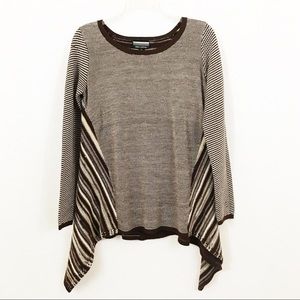 Allison Brittney Brown Striped Sweater
